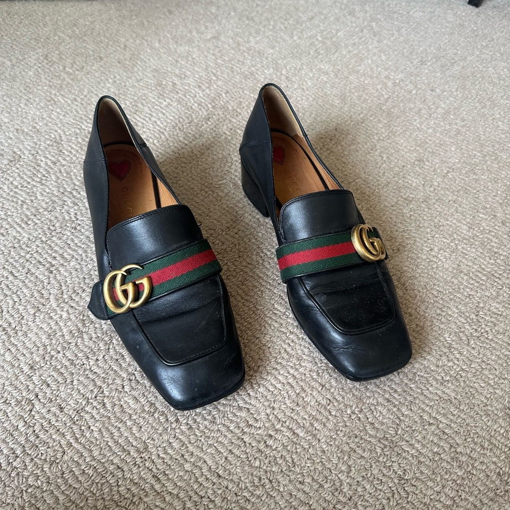 Gucci Leather Double G loafers